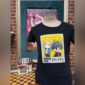 Banana Fish Juniors M Ash & Eiji Chibi Photo Graphic Tee T-Shirt Manga Anim